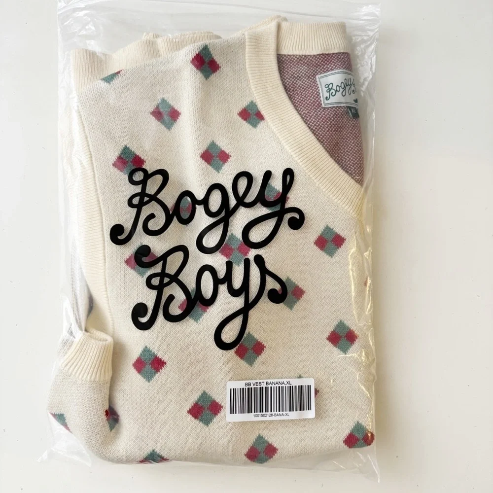Bogey Boys by Macklemore Men’s Diamond Sweater Vest Size XL New Banana Yellow